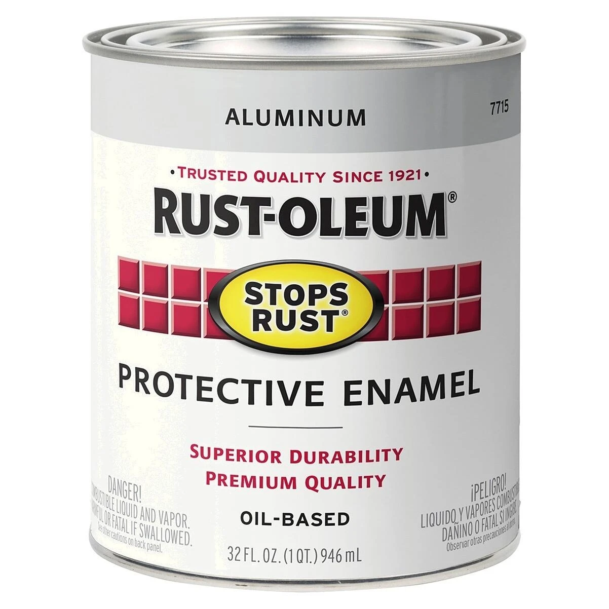 Rust-Oleum 7715502 Stops Rust Protective Enamel, Metallic Aluminum, 1 Qt