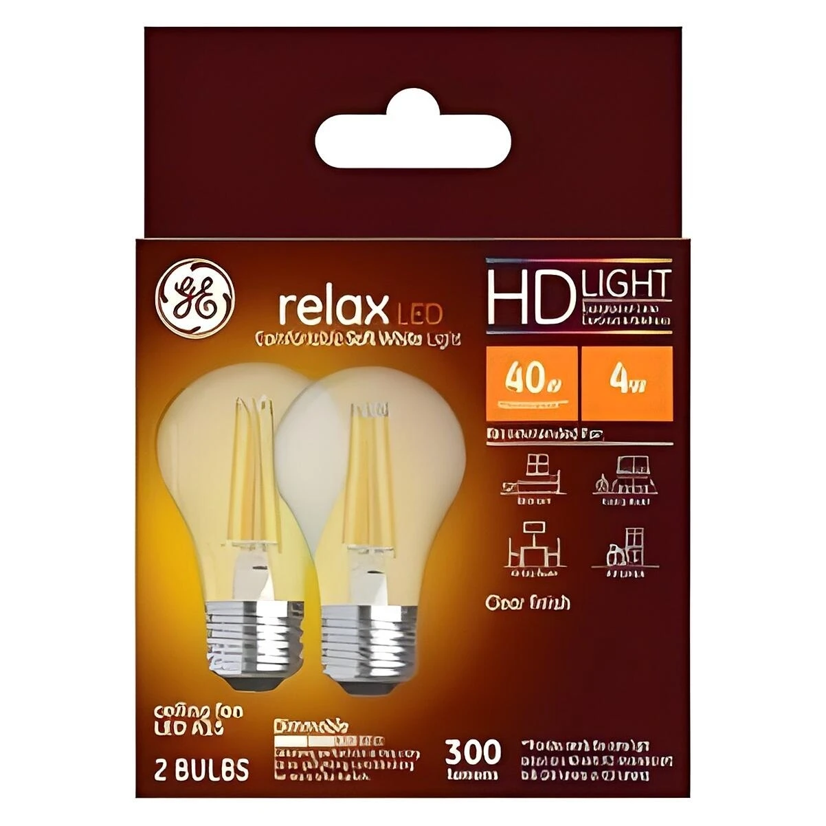 GE Relax 31313 Replacement Bulb, A15 Lamp, 40 W Equivalent, Medium (E26) Lamp Base, Dimmable, Clear, Soft White Light GE Relax 31313 Replacement Bulb, A15 Lamp, 40 W Equivalent, Medium (E26) Lamp Base, Dimmable, Clear, Soft White Light