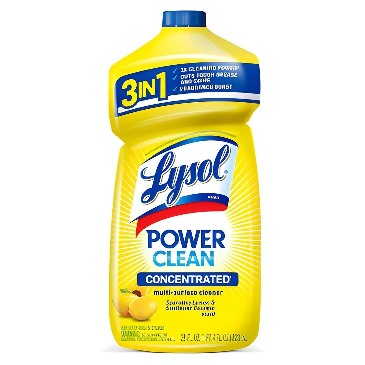 Lysol 1920082513 Power Clean Multi-Surface Cleaner, Lemon & Sunflower, 28 oz.