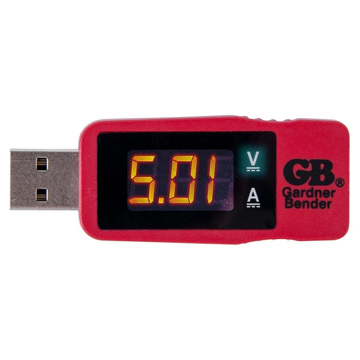 Gardner Bender GUSB-3450 USB Multimeter, LED Display, Functions: Current, Voltage, Polarity, Red