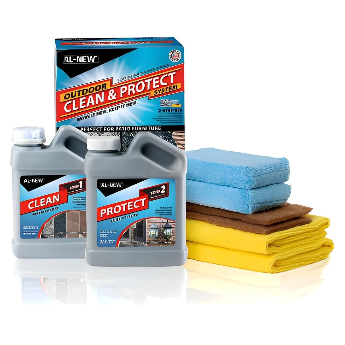 Al-new 1008 Outdoor Clean & Protect Furniture Kit, 2-Step Restoration System