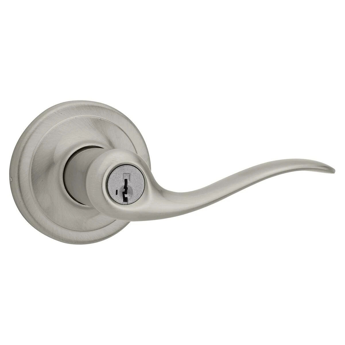 Signature Satin Nickel Tustin Entry Lever With SmartKey