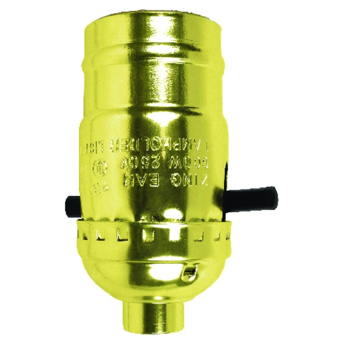 Jandorf 60407 Lamp Socket, On/Off Push Through, 250 V, 660 W, Brass Housing Material
