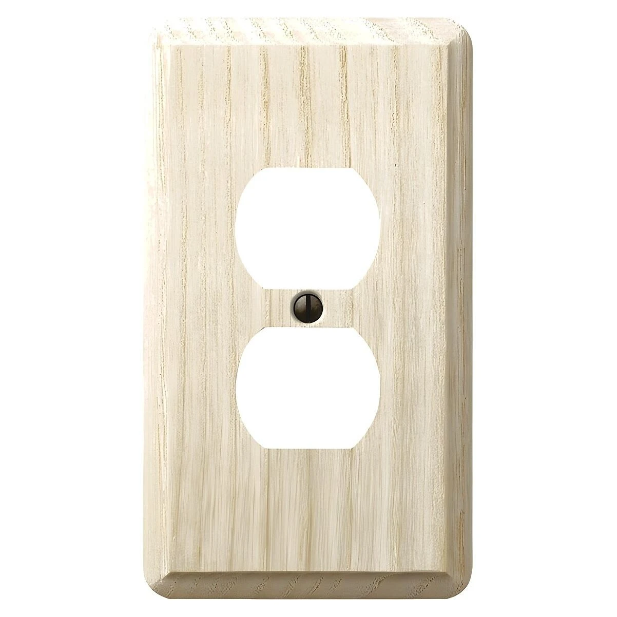 Contemporary Wall Plate, Unfinished Ash Wood, 1 Duplex