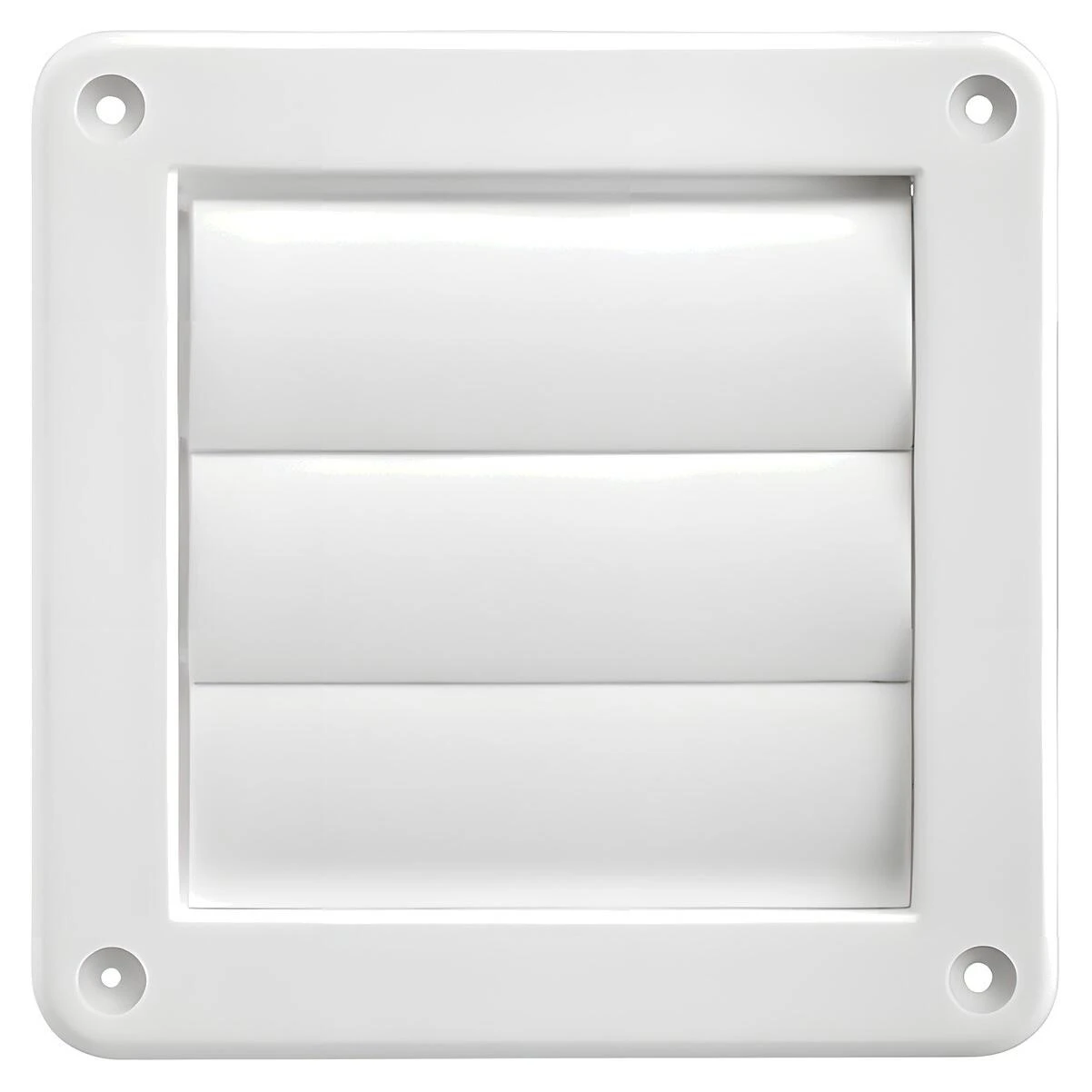 Lambro 2676W Exhaust Wall Louvered Vent, White Plastic, 4 In.