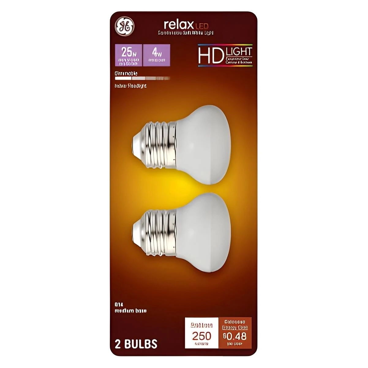 GE 46960 LED Bulb, R14 Lamp, 25 W Equivalent, Medium Lamp Base, Dimmable, 2700 K Color Temp GE 46960 LED Bulb, R14 Lamp, 25 W Equivalent, Medium Lamp Base, Dimmable, 2700 K Color Temp