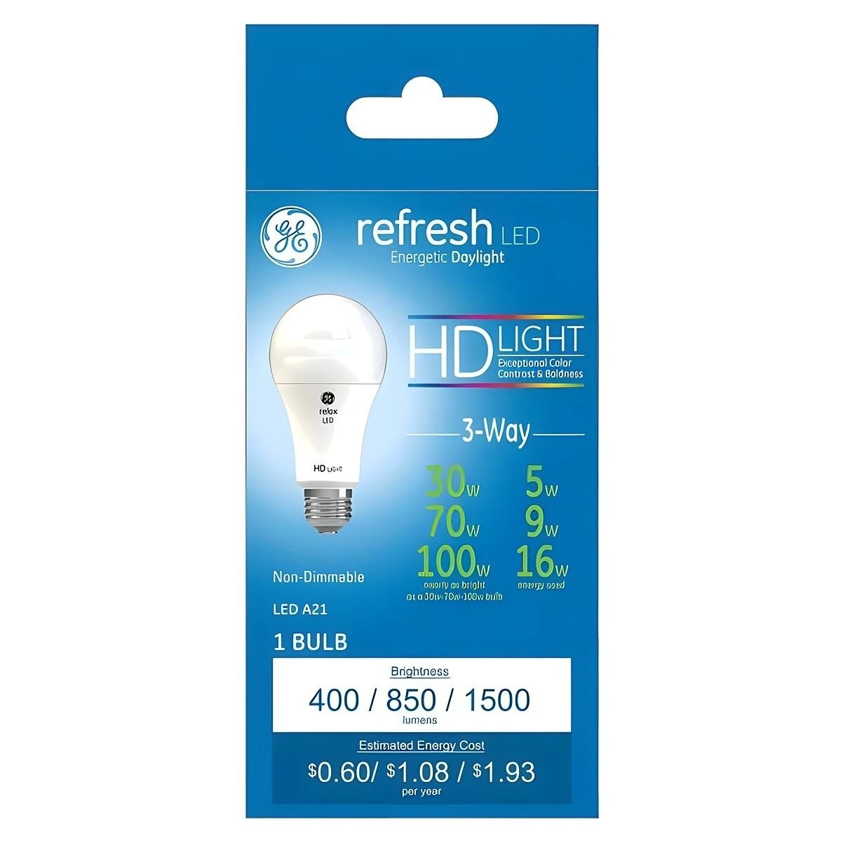 GE 93127691 Bulb, A19 Lamp, 30, 70, 100 W Equivalent, Medium E26/24 Lamp Base, No, Soft White, 5000 K Color Temp GE 93127691 Bulb, A19 Lamp, 30, 70, 100 W Equivalent, Medium E26/24 Lamp Base, No, Soft White, 5000 K Color Temp
