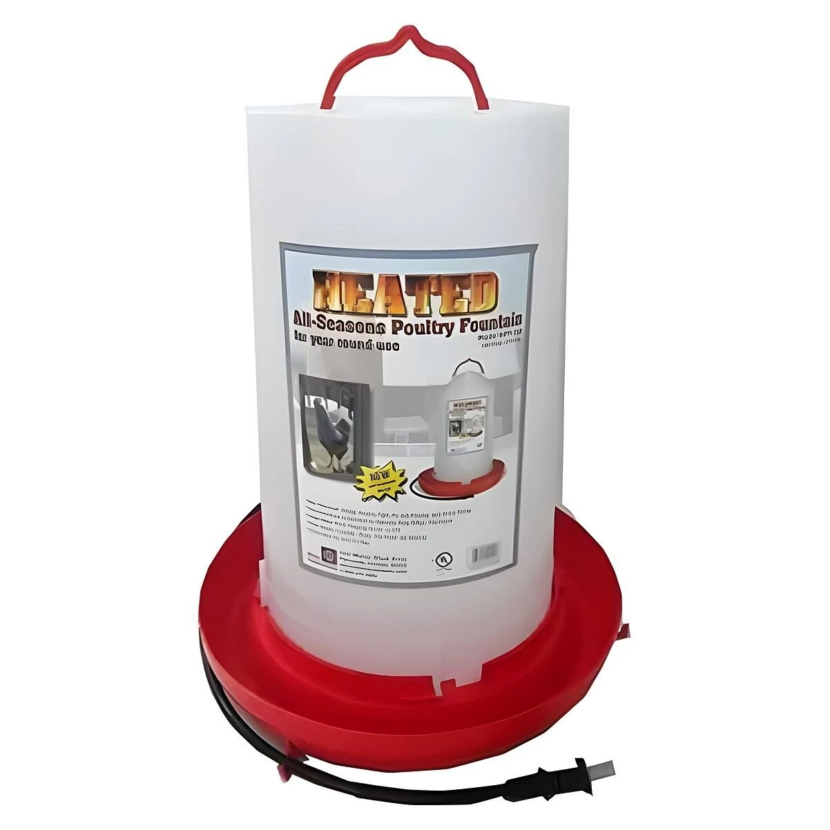 Heated Poultry Fountain, Thermostat Control, 100-Watt, 3-Gals. Heated Poultry Fountain, Thermostat Control, 100-Watt, 3-Gals.