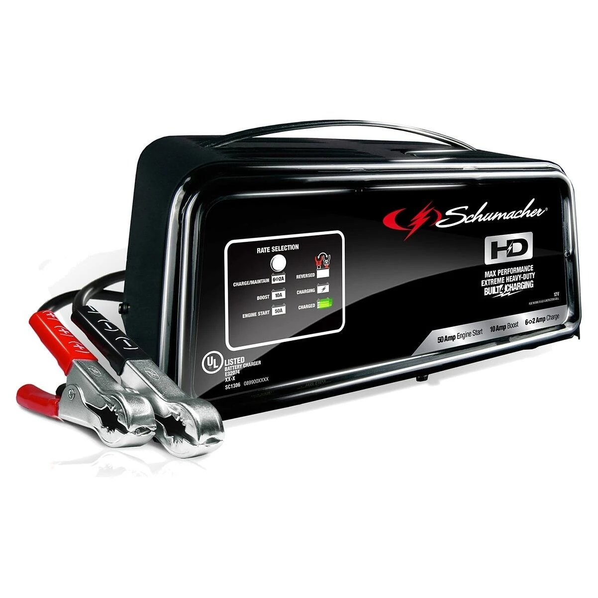 Schumacher SC1361 Automatic Battery Charger/Maintainer, 50/10/6-Amp, 12-Volt