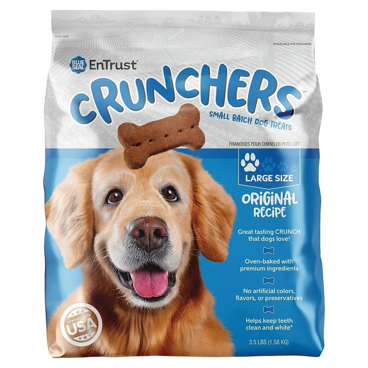 Blue Seal EnTrust Crunchers Dog Treats, Original Flavor, 3.5 Lb Bag