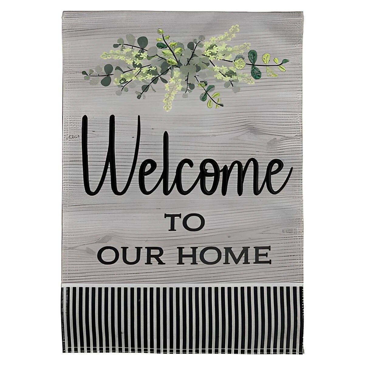 Evergreen Wood Grain Welcome Garden Flag, Burlap, 12.5 X 18 In