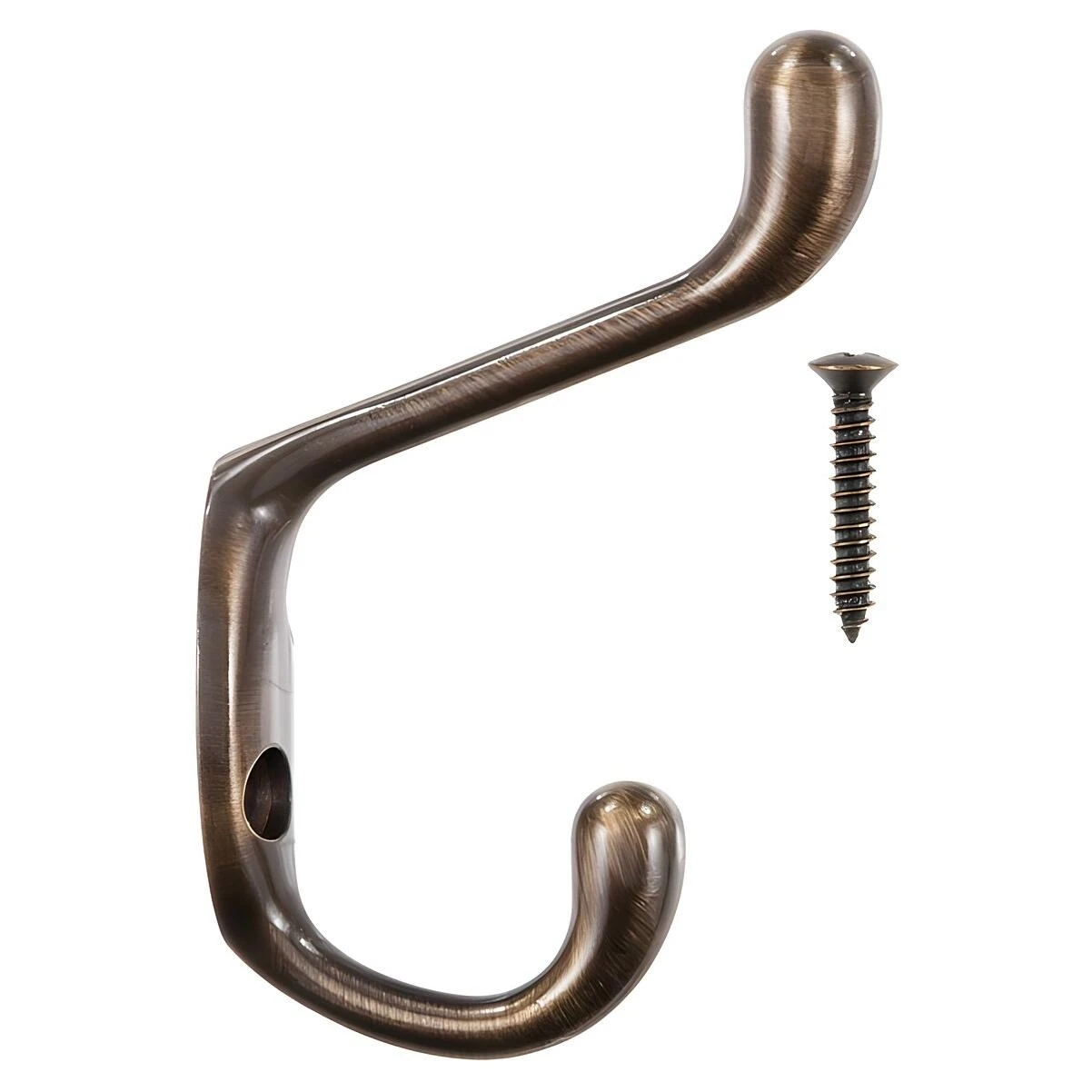 Ace 3 in. L Antique Brass Bronze Brass Medium Heavy Duty Coat and Hat Hook 1 pk