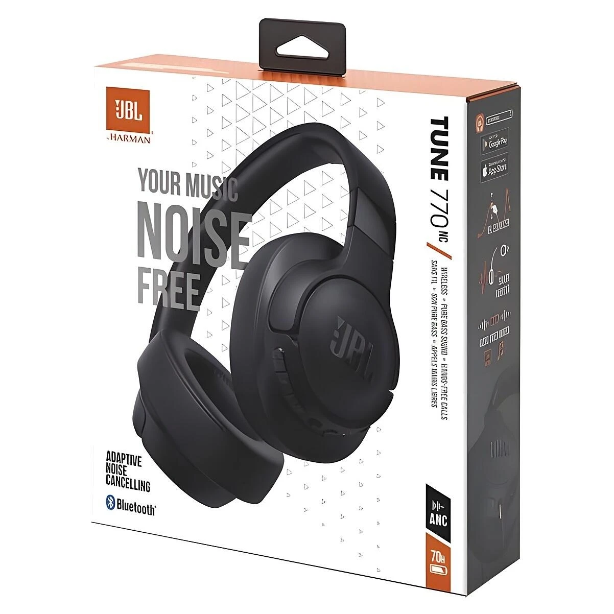 JBL JBLT770NCBLKAM Tune 770NC Wireless Over-Ear Bluetooth Headphones, Black