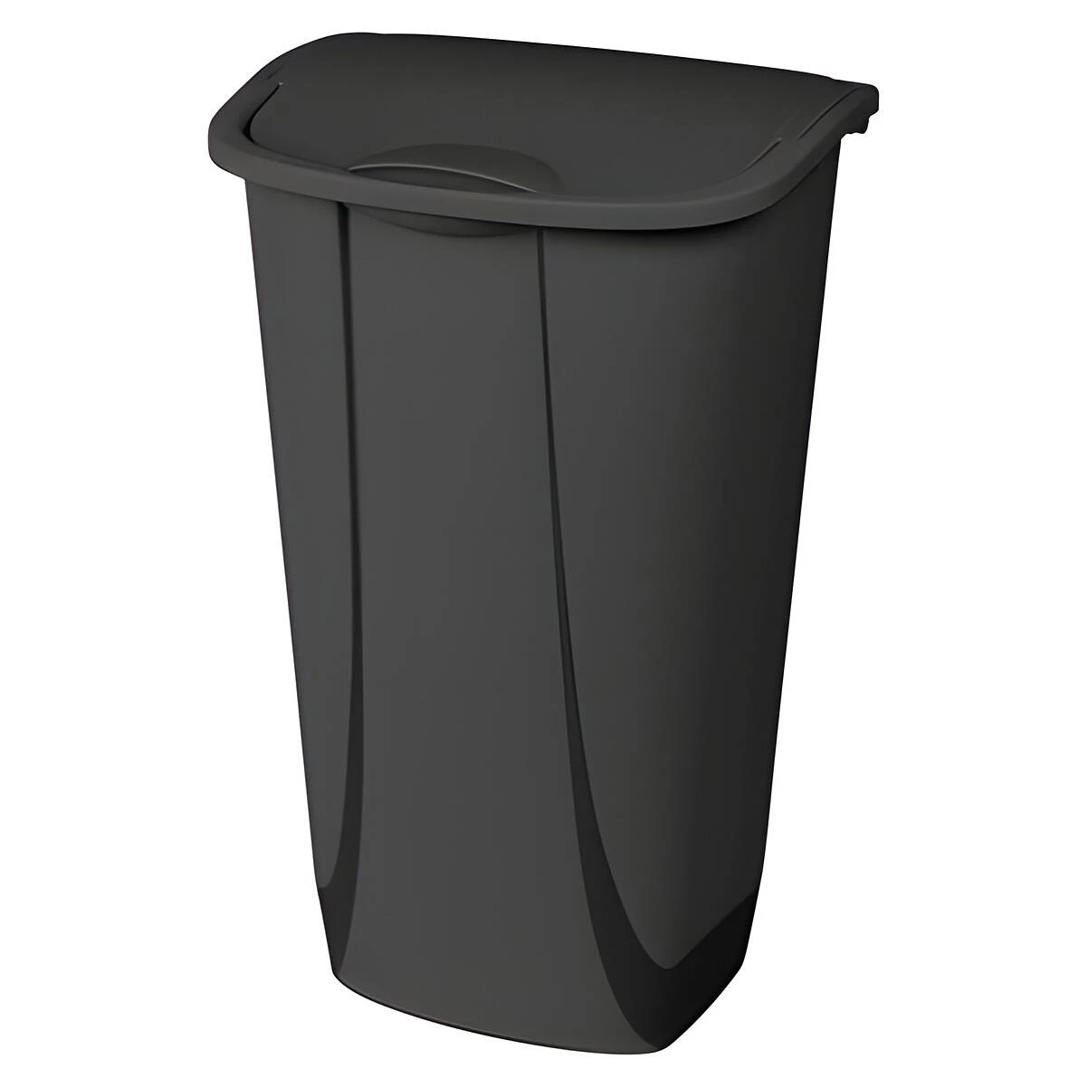 Sterilite 10759006 Wastebasket, 11.3 gal Capacity, Plastic, Black, Lift-Top Lid Closure