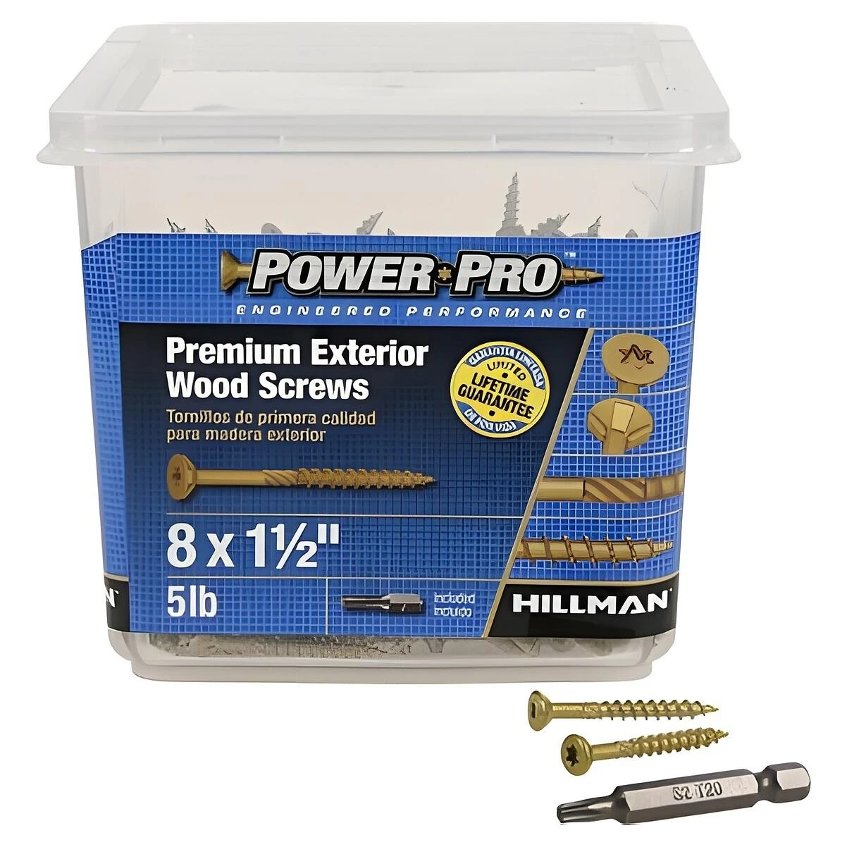 Power Pro 48606 Premium Exterior Bronze Deck Screws, 8 X 1.5 In, 5 Lbs