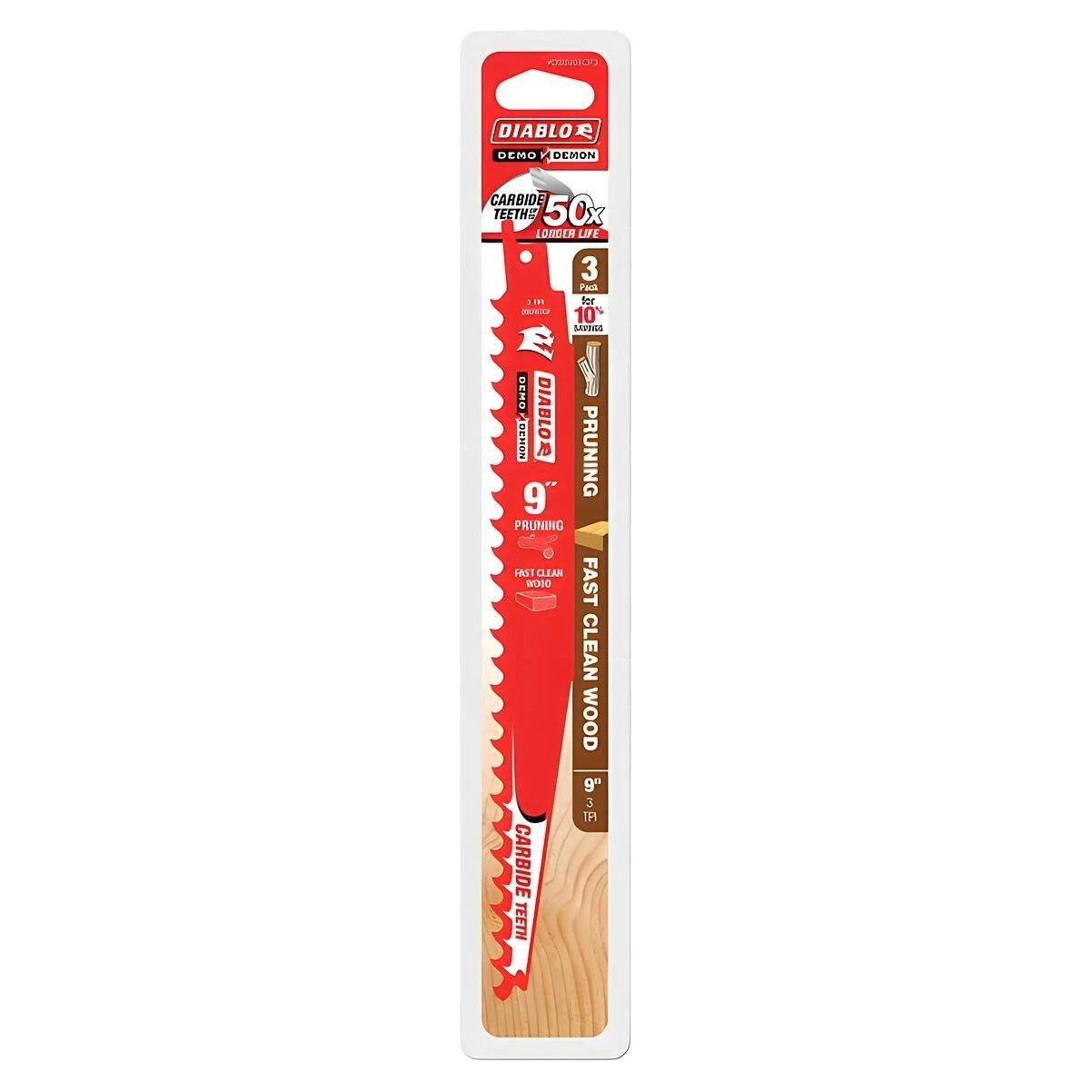 Diablo DS0903CP3 Reciprocating Saw Blade, 1 in W, 9 in L, 3 TPI, Carbide Cutting Edge Diablo DS0903CP3 Reciprocating Saw Blade, 1 in W, 9 in L, 3 TPI, Carbide Cutting Edge
