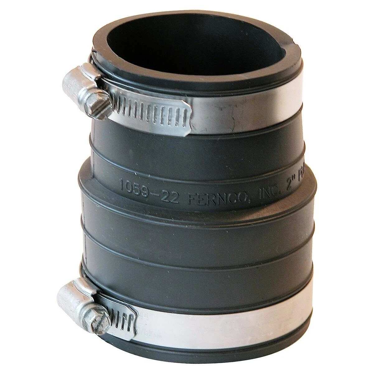 Fernco P1059-22 Coupling, 2 in, Socket, PVC, Black, 4.3 psi Pressure Fernco P1059-22 Coupling, 2 in, Socket, PVC, Black, 4.3 psi Pressure