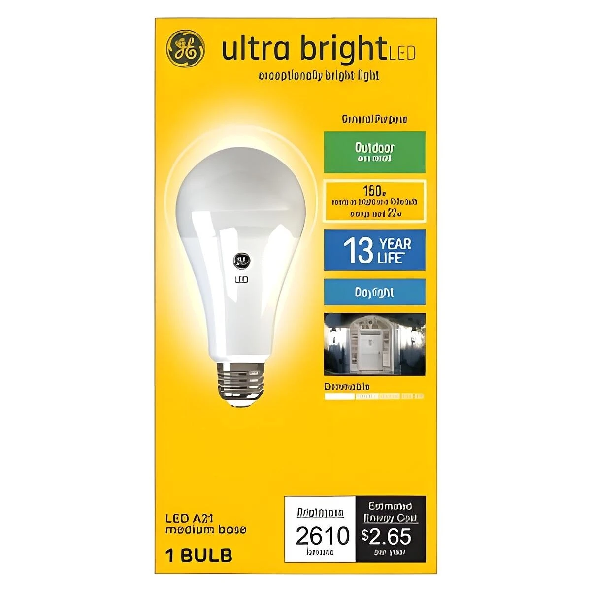 GE Ultra Bright 93129363 Light Bulb, A21 Lamp, 150 W Equivalent, Medium (E26) Lamp Base, Dimmable, Daylight GE Ultra Bright 93129363 Light Bulb, A21 Lamp, 150 W Equivalent, Medium (E26) Lamp Base, Dimmable, Daylight