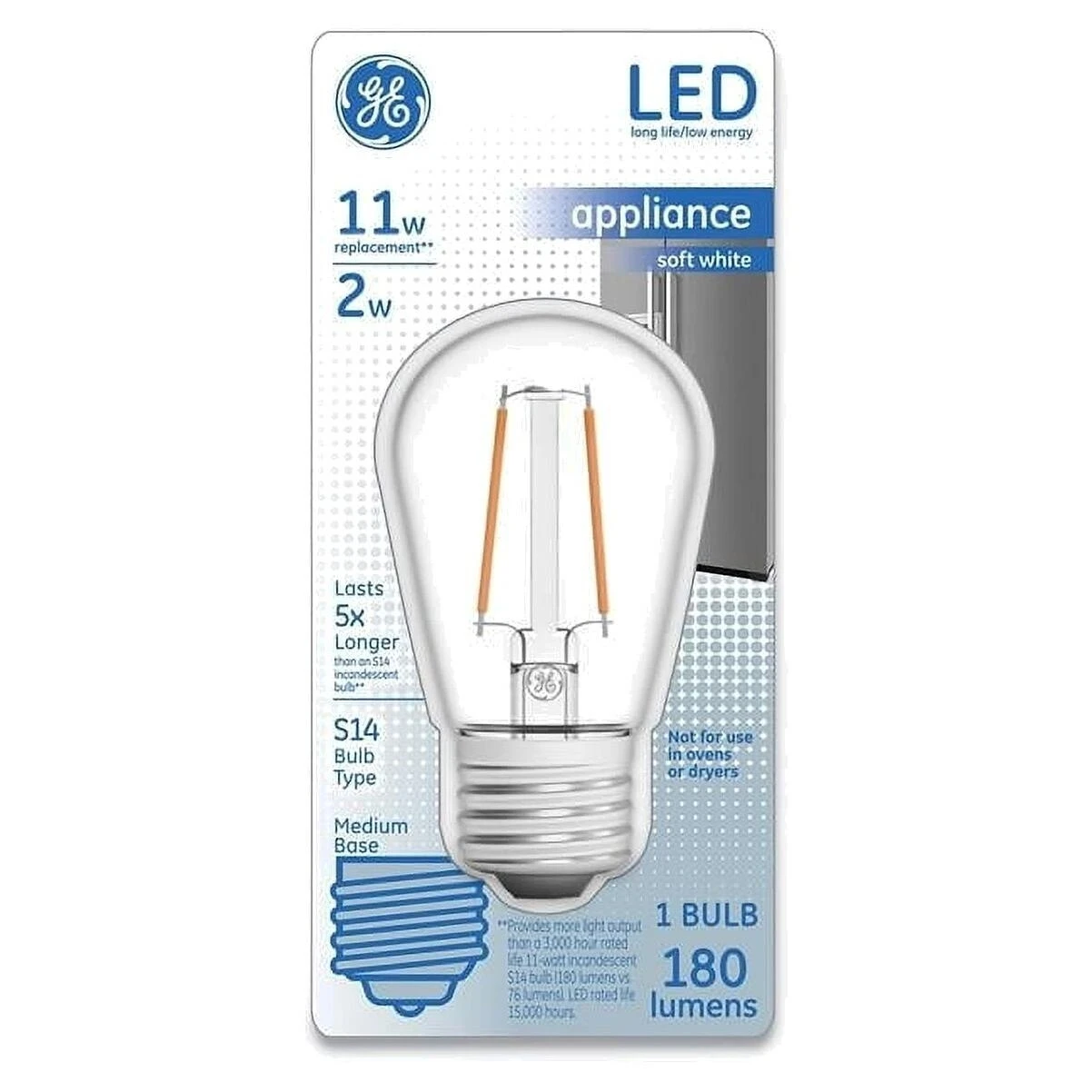 LED Appliance Light Bulb, Medium Base, 7 Watt Replaces 11 Watt