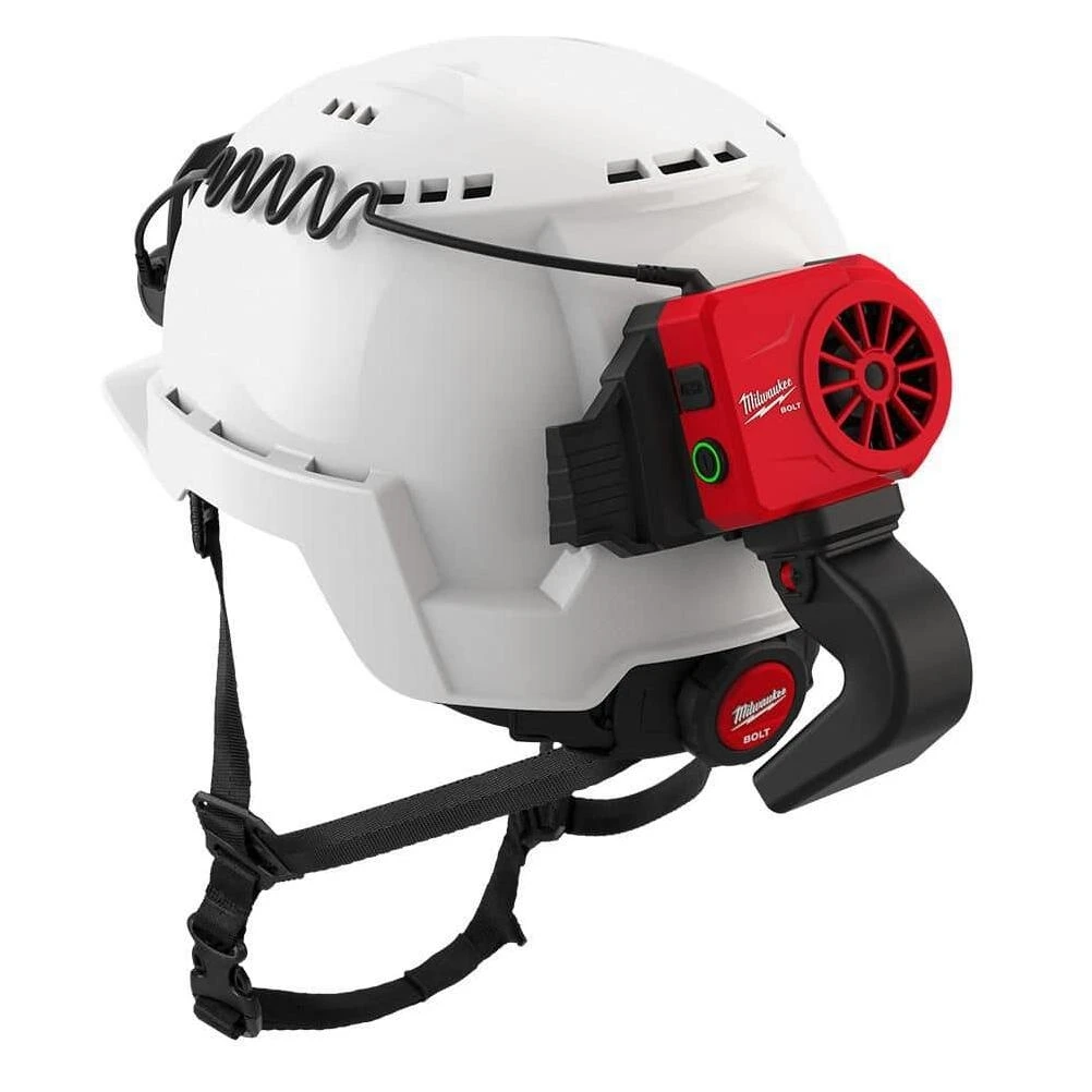 White Hard Hat Cooling Fan – Ventilated Safety Helmet Accessory