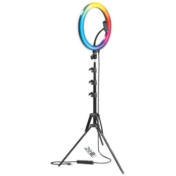 Bower 12‑Inch RGB Ring Light Kit – Pro‑Grade Adjustable LED Lighting for Photo & Video