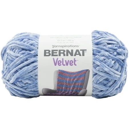 Bernat Velvet Yarn in Smokey Blue – Plush Knitting & Crochet Fiber