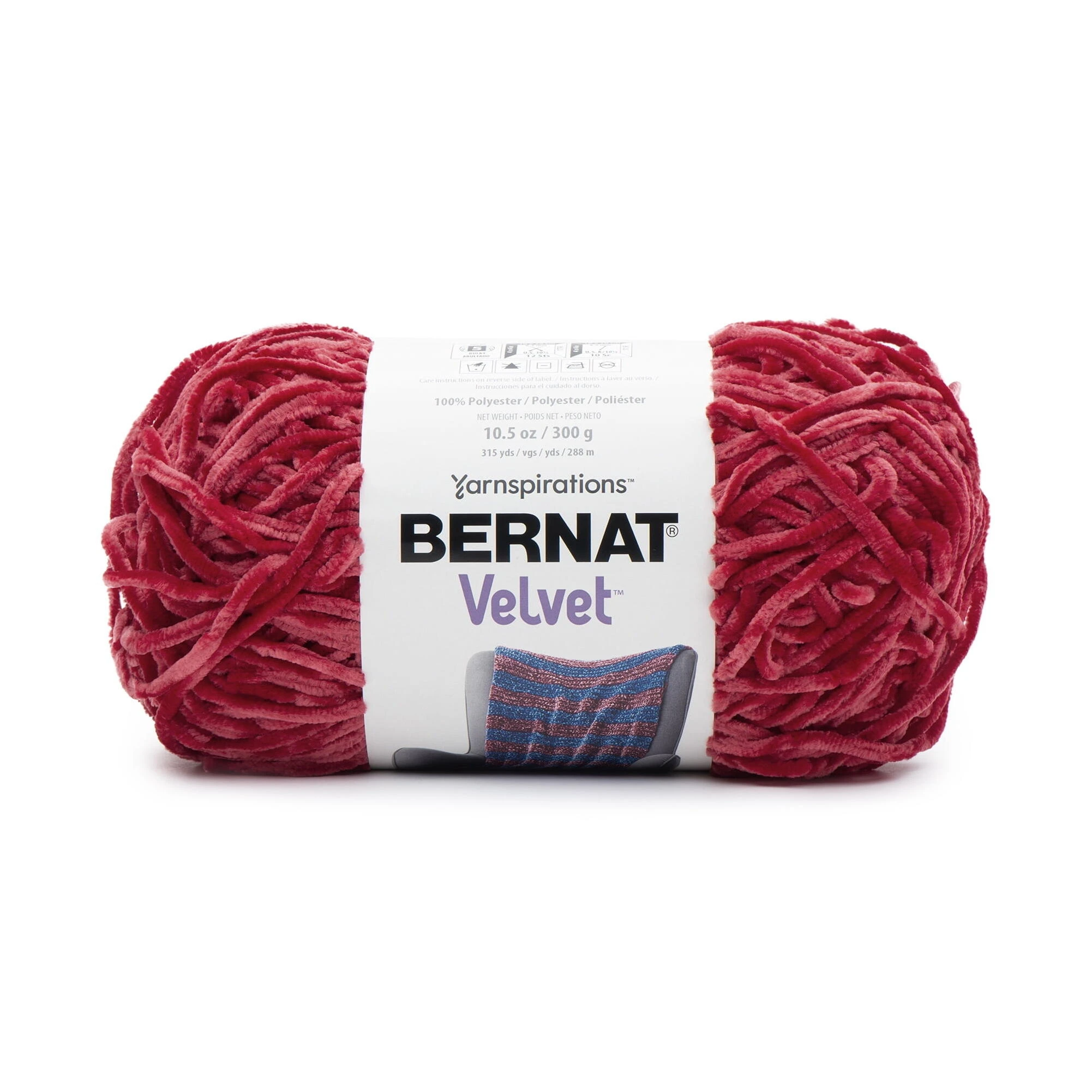 Bernat Velvet Yarn in Rich Red – Premium Softness for Knitting & Crochet