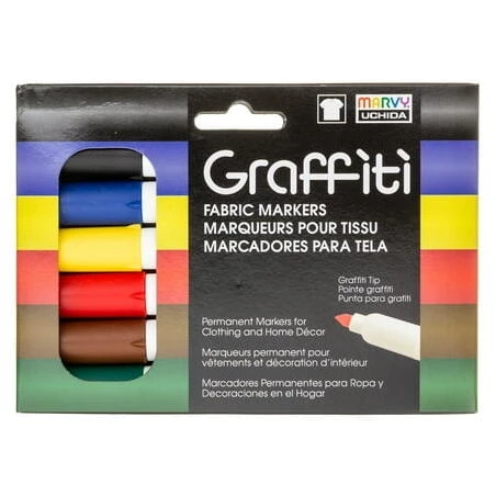 UCHIDA Fabric Marker 6‑Pack Primary Colors