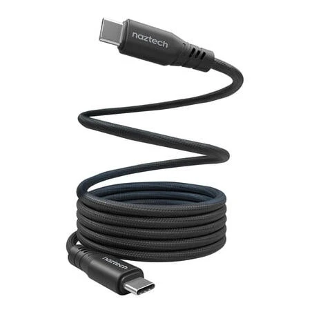 Naztech 6‑Foot Black Recoil C‑to‑C Cable