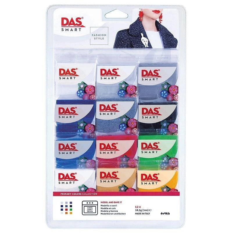 DAS Smart Clay 12‑Piece Primary Color Set – Non‑Toxic Modeling Clay