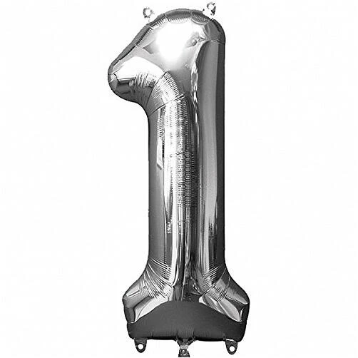 Silver Number “1” Large Foil Balloon
