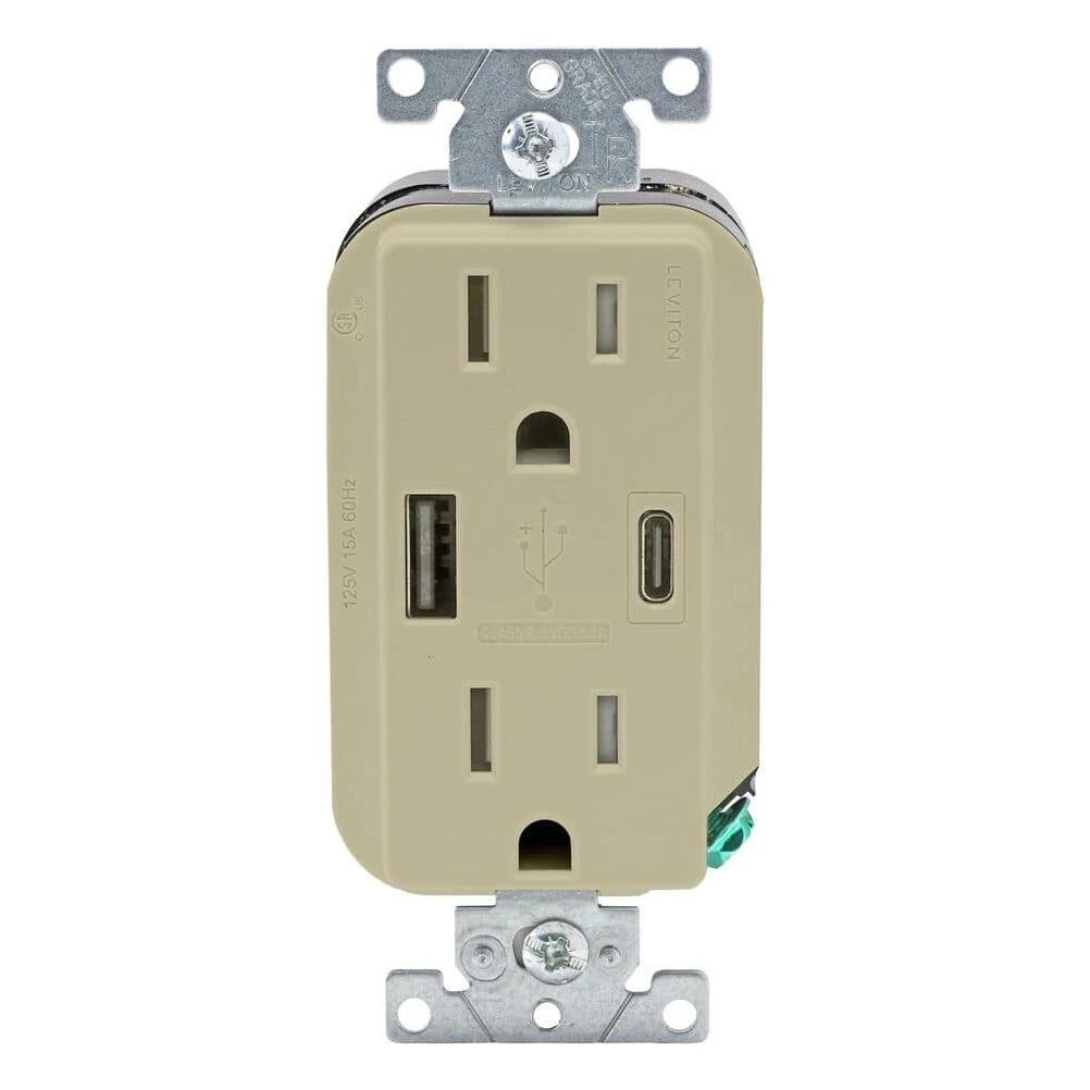 15A Duplex AC Outlet with USB Charging Ports