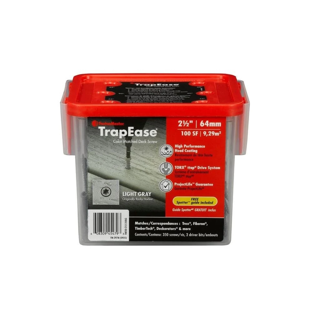 Premium Light Gray Deck Screws – 350‑Count Pack