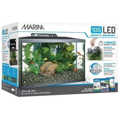 Marina 10‑Gallon LED Aquarium Kit – Complete Freshwater Starter Set