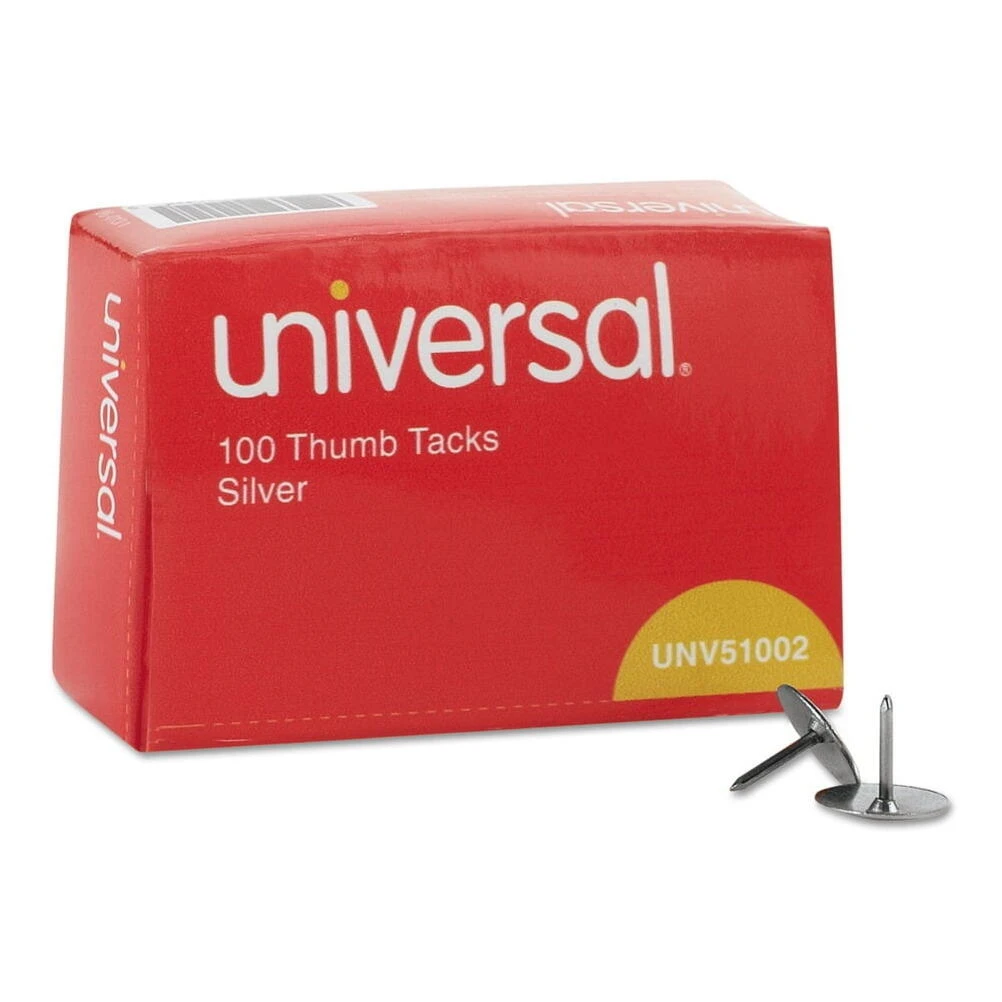 Heavy‑Duty Solid‑Head Thumbtacks – 100‑Count Office & Classroom Pack