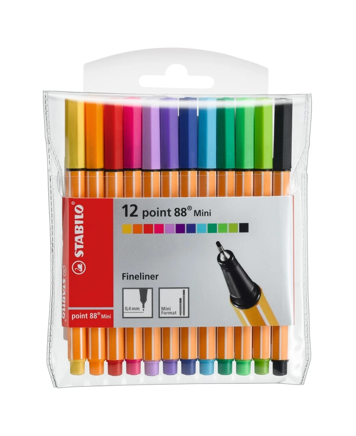 Stabilo Point 88 Mini Pen Set – 12 Vibrant Colors for Precise Writing
