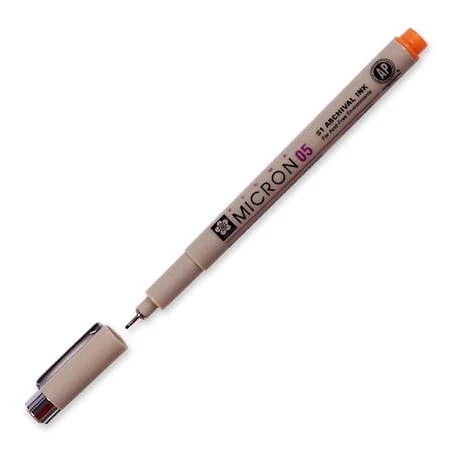 Pigma Micron 0.45 mm Fine‑Tip Orange Ink Pen – Archival Quality