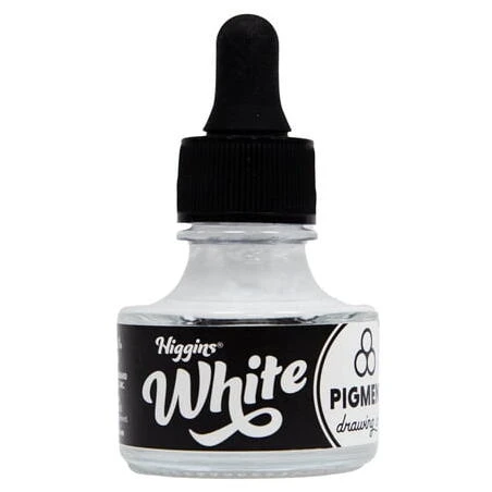 Higgins Premium White Ink – 1 oz Waterproof Bottle for Calligraphy & Art