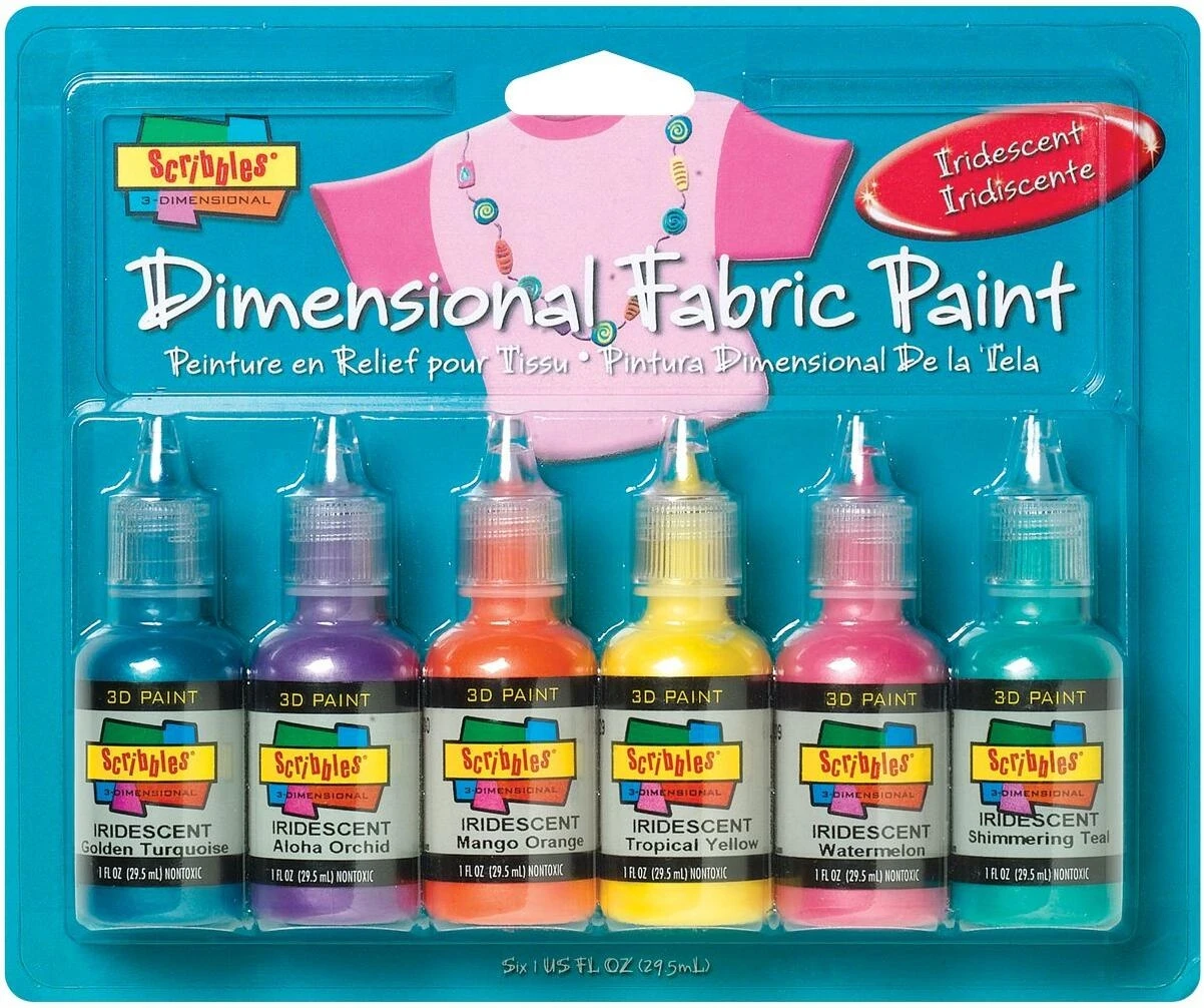 Scribbles Iridescent 3D Fabric Paint – Vibrant DIY Textile Color