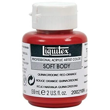 LTX Soft‑Body Acrylic Paint – 2 oz Quinacridone Red‑Orange (Jar)