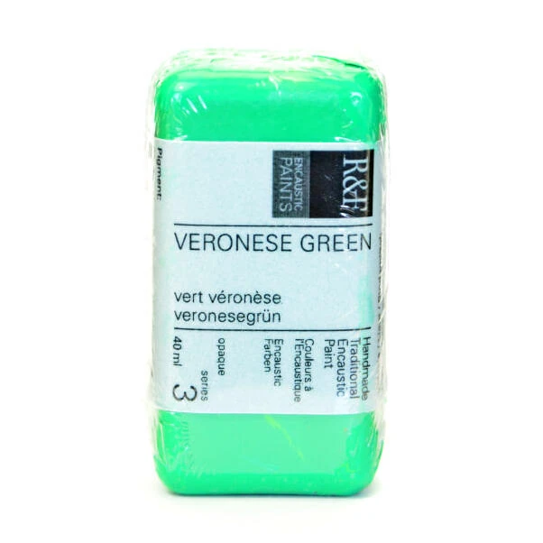 R&F Encaustic Paint – 40 ml Veronese Green – Professional Heat‑Activated Artist Medium
