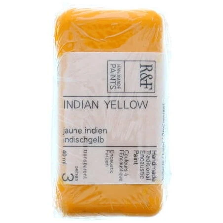 R&F Indian Yellow Encaustic Paint – 40 ml Professional Wax Medium