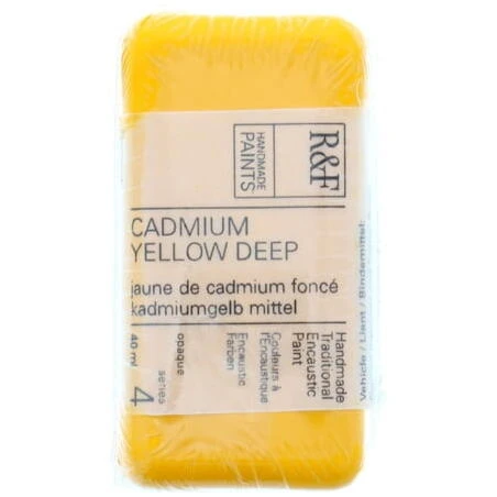 R&F Encaustic Paint – 40 ml Cadmium Yellow (DP) – Professional Artist Medium