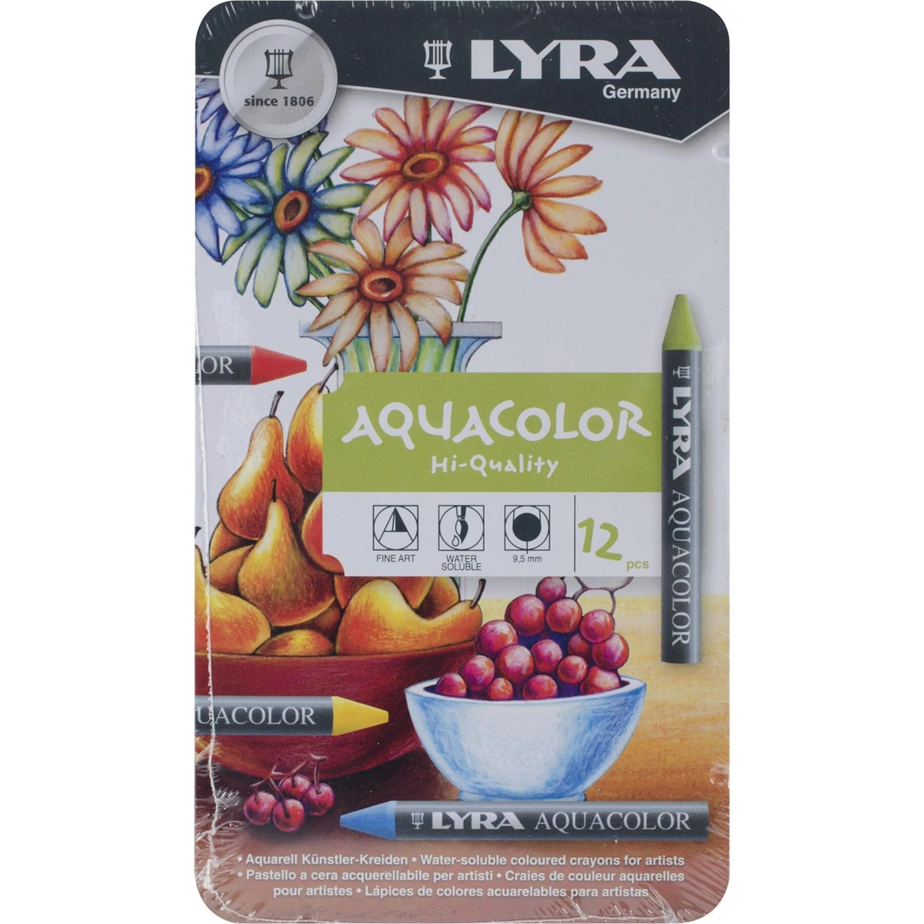 12‑Piece Aquacolor Water‑Soluble Pastel Set – Vibrant, Blendable Artist Sticks