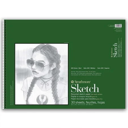Strath Recycled 18×24 Sketchbook – 30‑Sheet Artist Drawing Pad