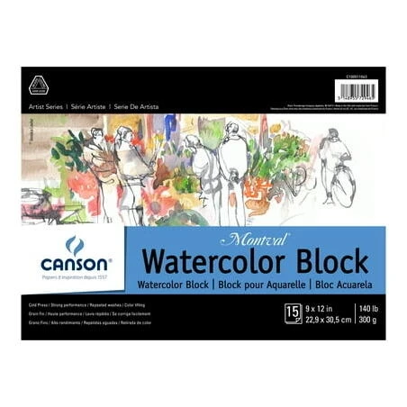 Canson Montval Watercolor Block 9x12 – 300gsm Cold‑Press Paper Pad