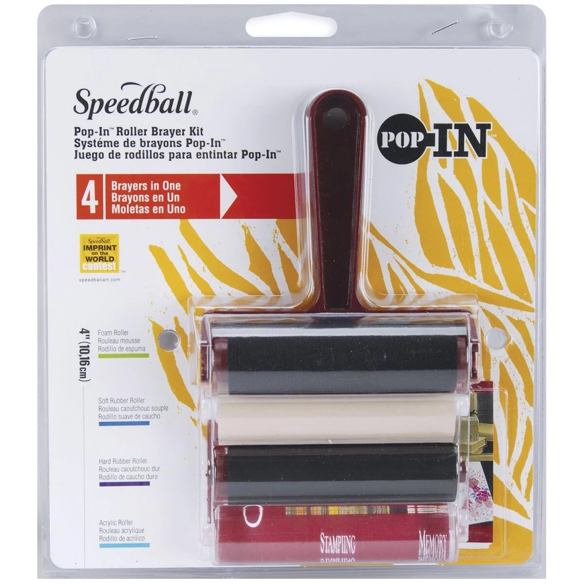 Portable Pop‑In Brayer Kit – Compact Ink Roller for Artists & Crafters