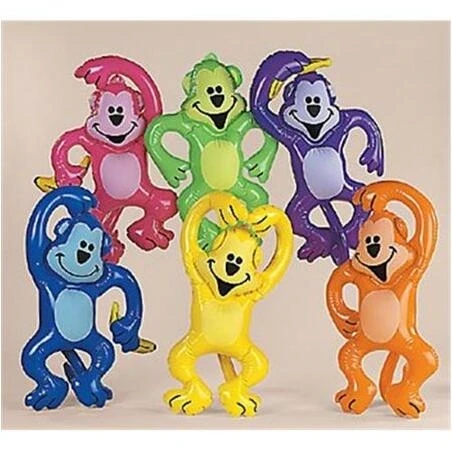 Neon Inflatable Monkey LED Party Decoration – 6ft Bright Monkey Balloon
