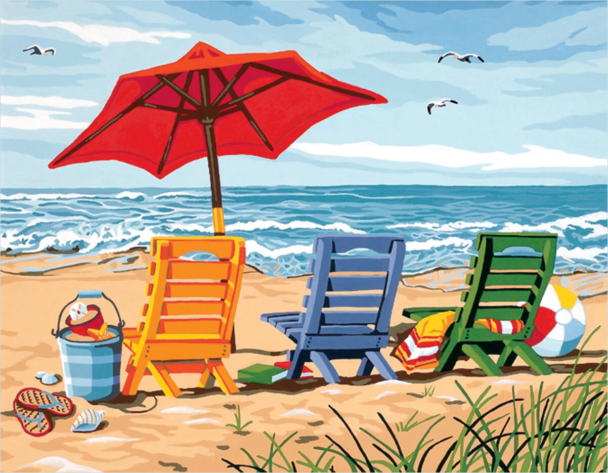 Paint Works Triple Beach Chair Set – Portable, UV‑Resistant Outdoor Seating