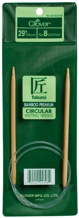 Takumi Size 8 Circular Knitting Needle – Smooth Stainless Steel Cable